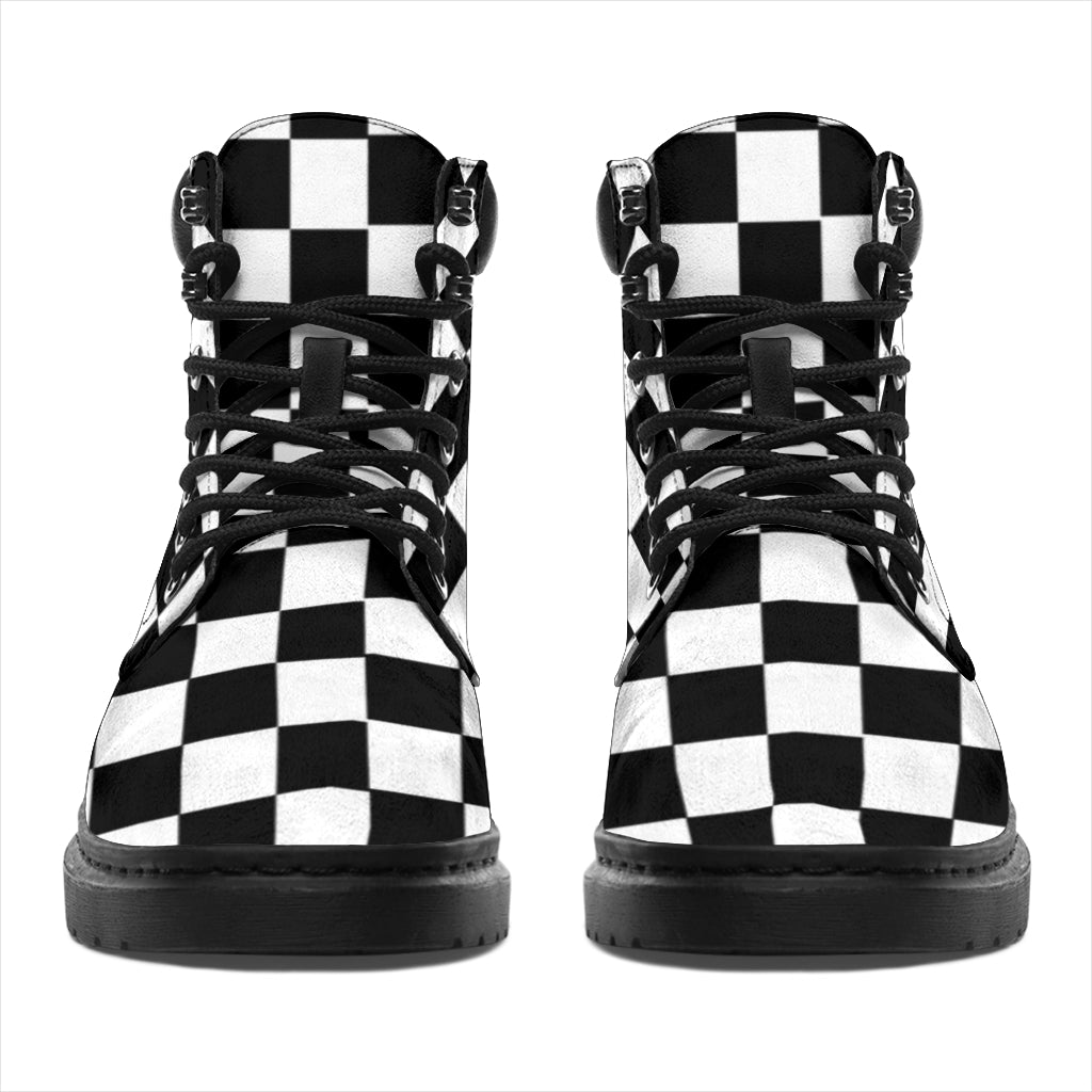 Racing Checkered All-Season Boots