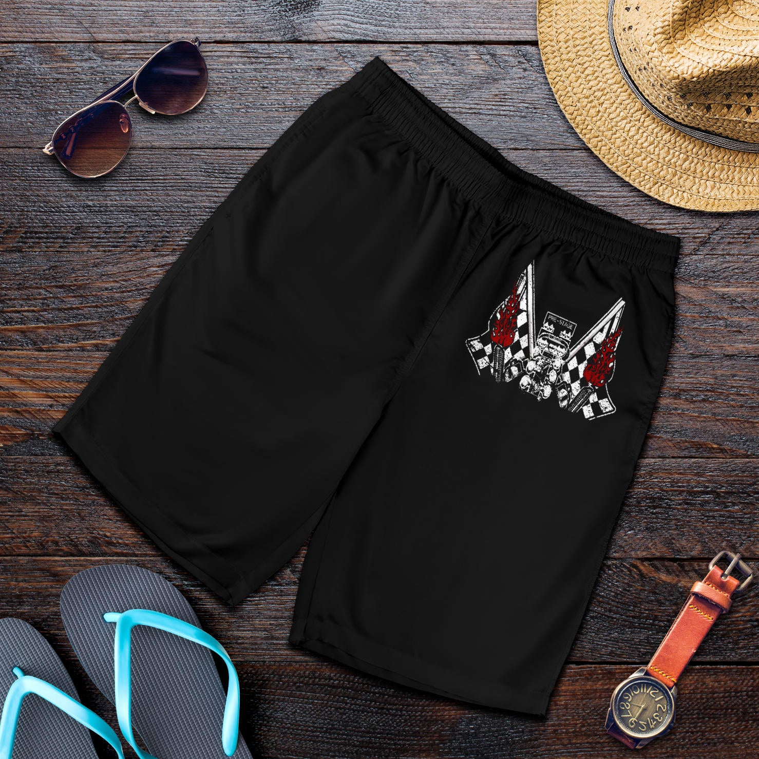 Drag racing men's shorts