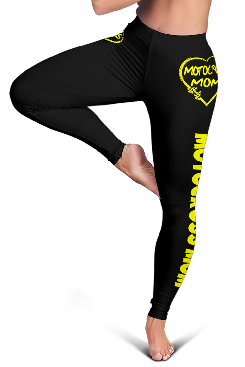 Motocross Mom Heart Leggings