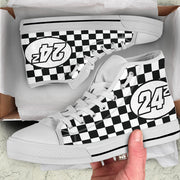 Custom Racing Checkered High Top Shoes