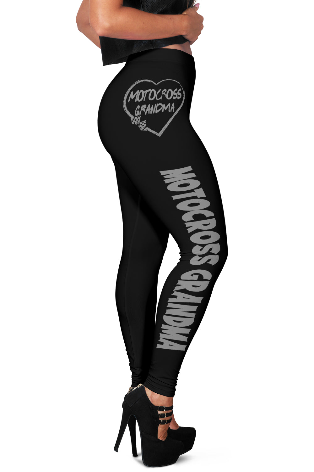 Motocross Grandma Heart Leggings