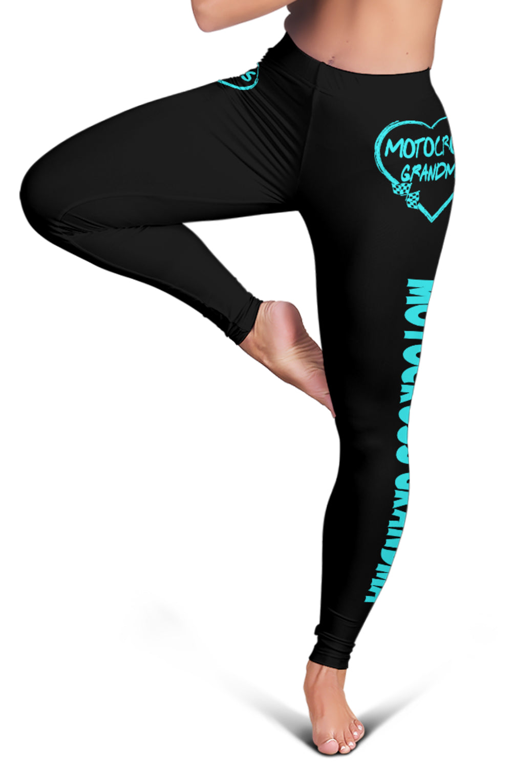 Motocross Grandma Heart Leggings