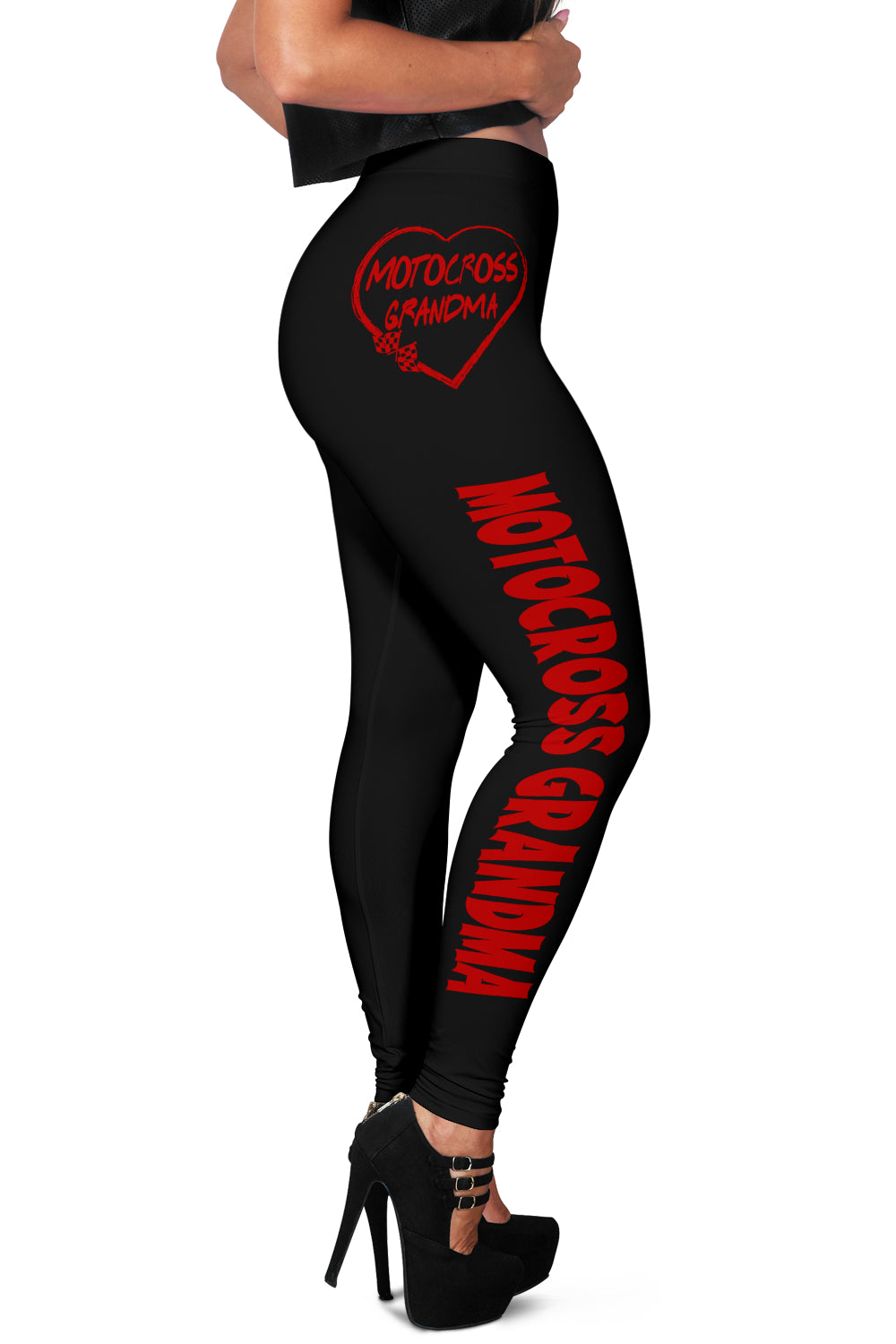 Motocross Grandma Heart Leggings