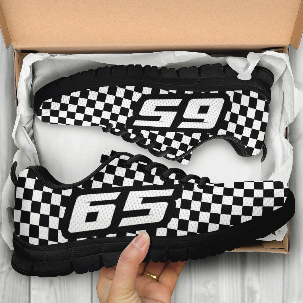 custom racing running sneakers number 65