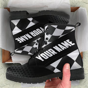 Custom Name Checkered Racing Boots