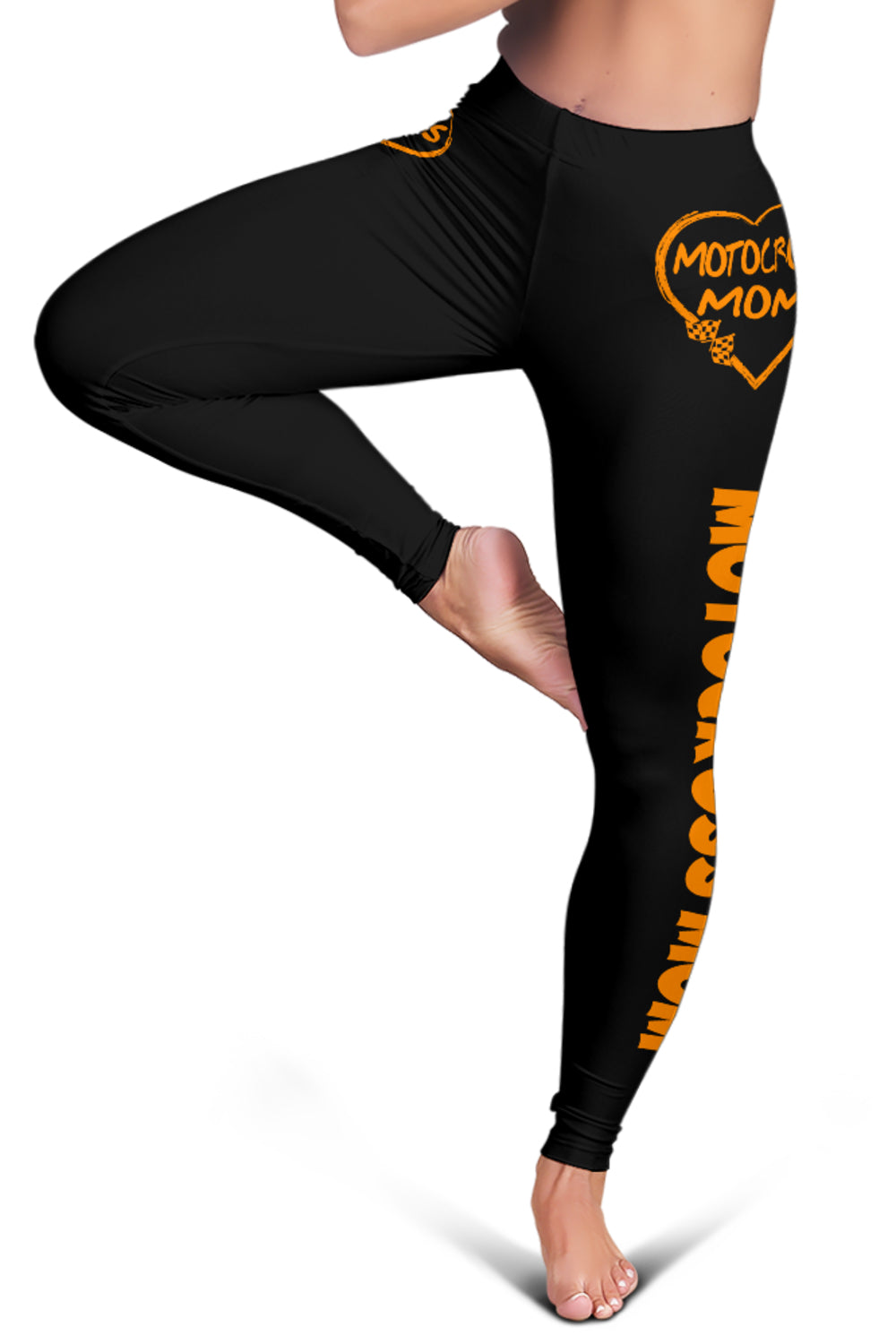 Motocross Mom Heart Leggings
