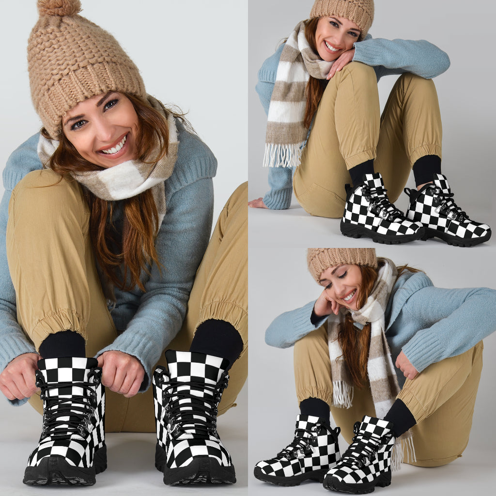 Racing Checkered Alpine Boots