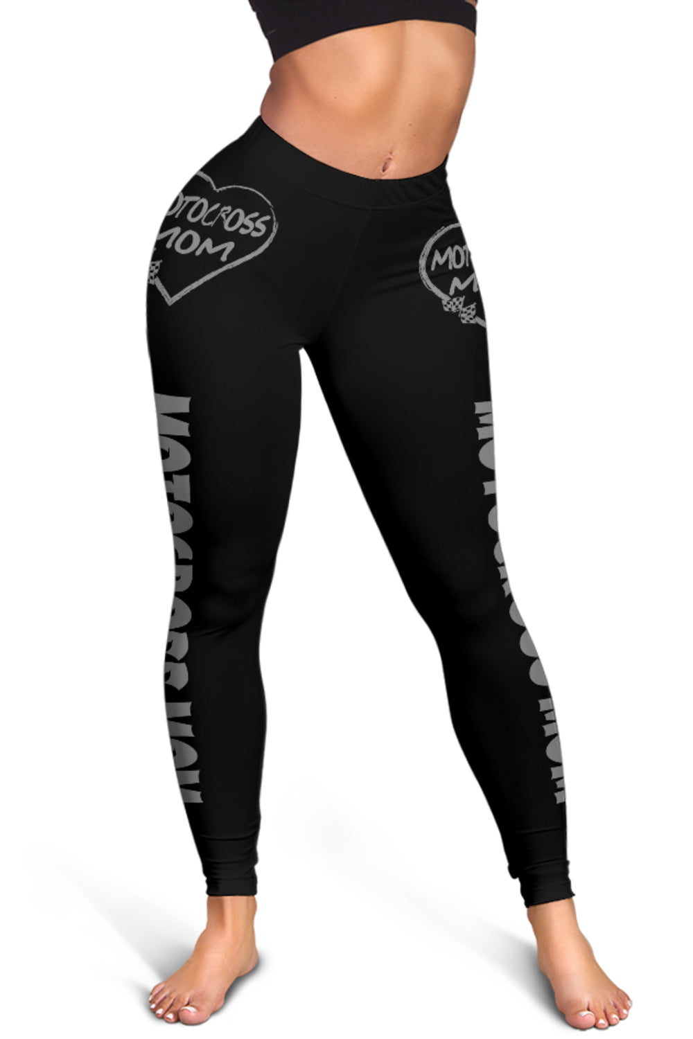 Motocross Mom Heart Leggings