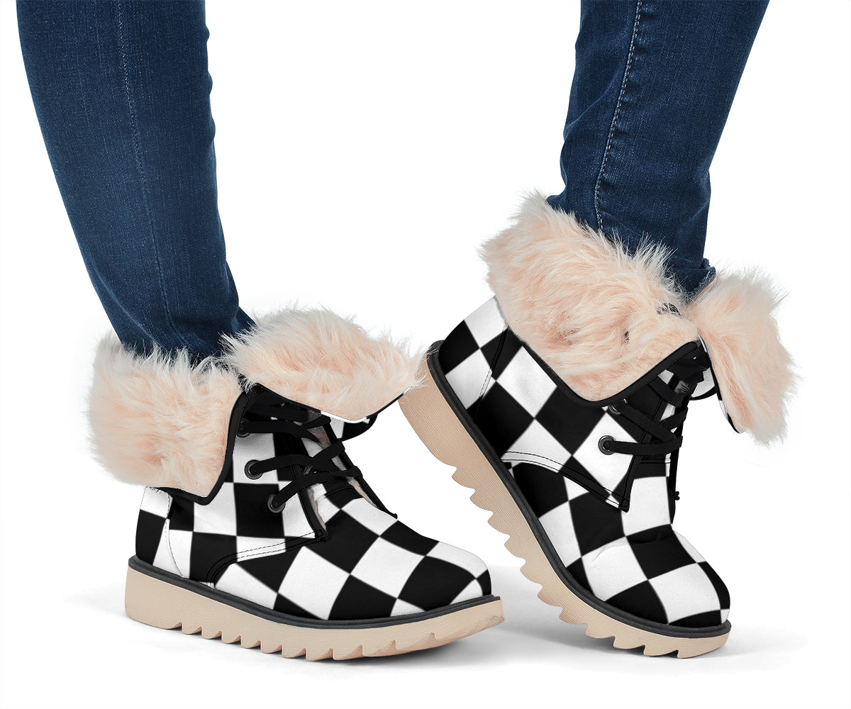 Racing Checkered Polar Boots