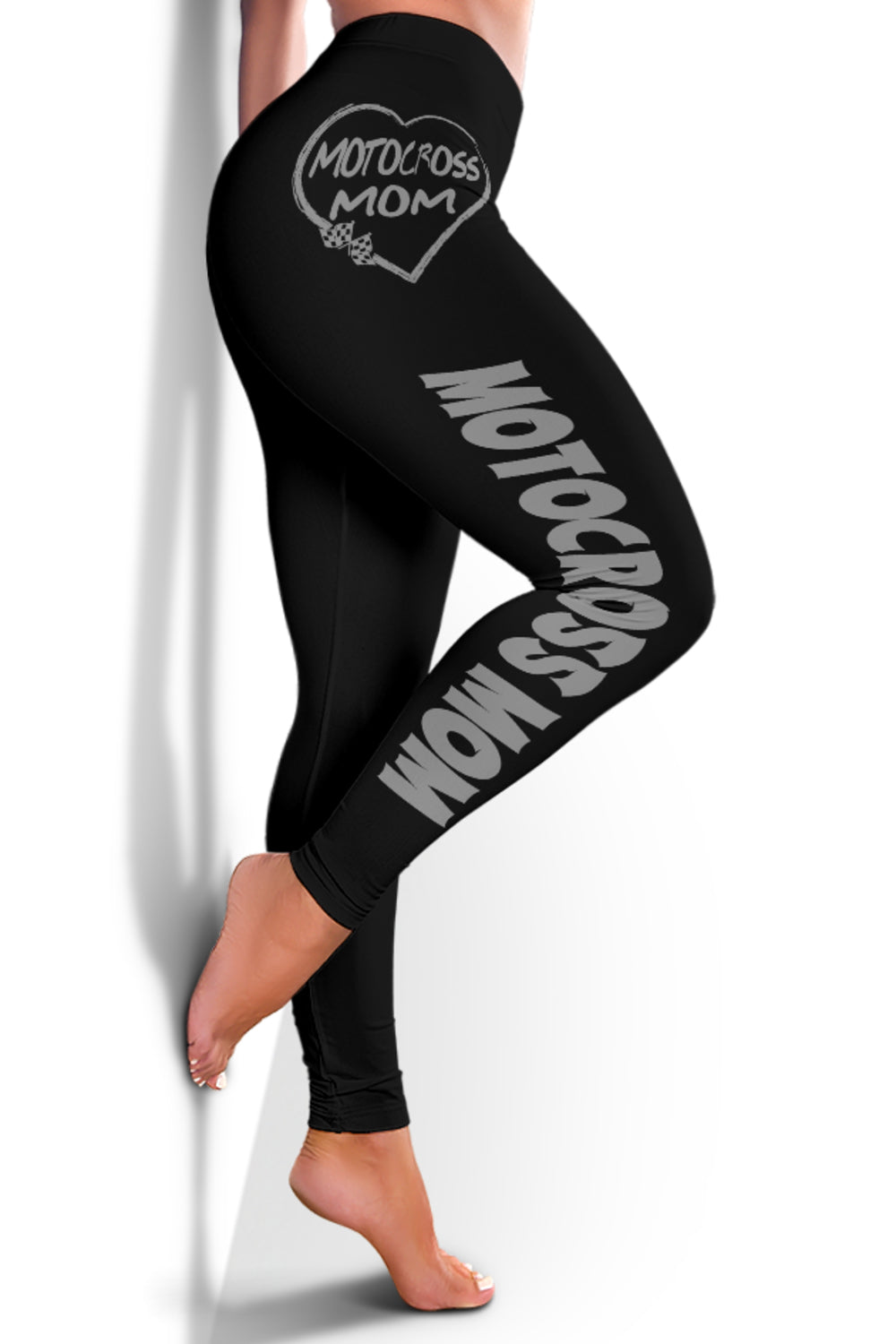 Motocross Mom Heart Leggings