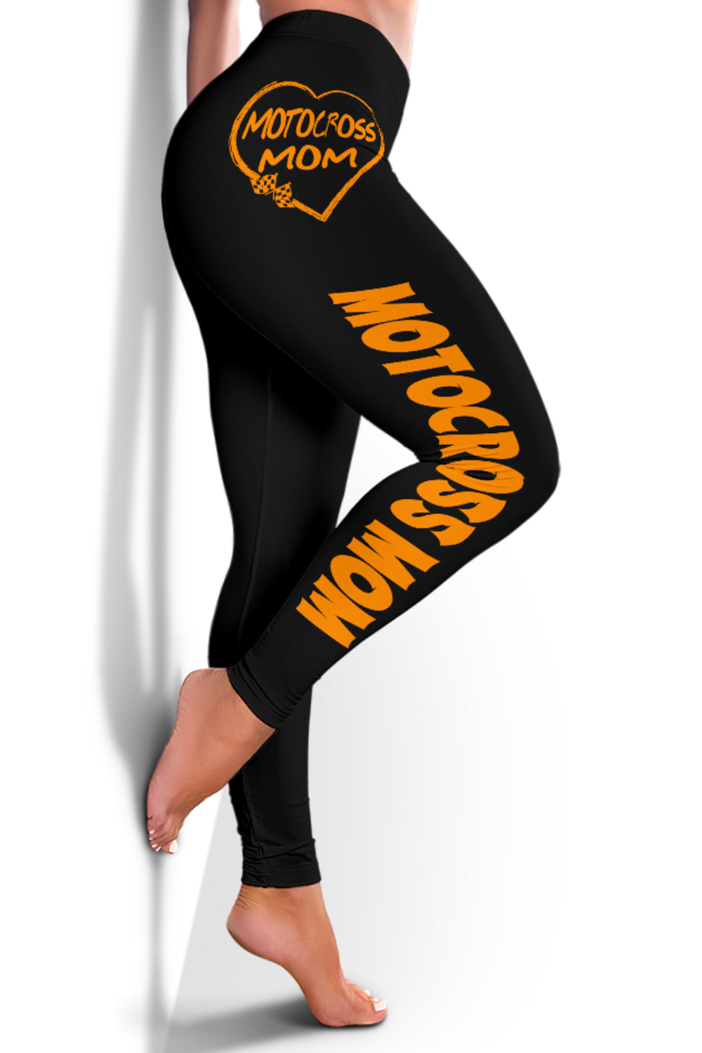 Motocross Mom Heart Leggings
