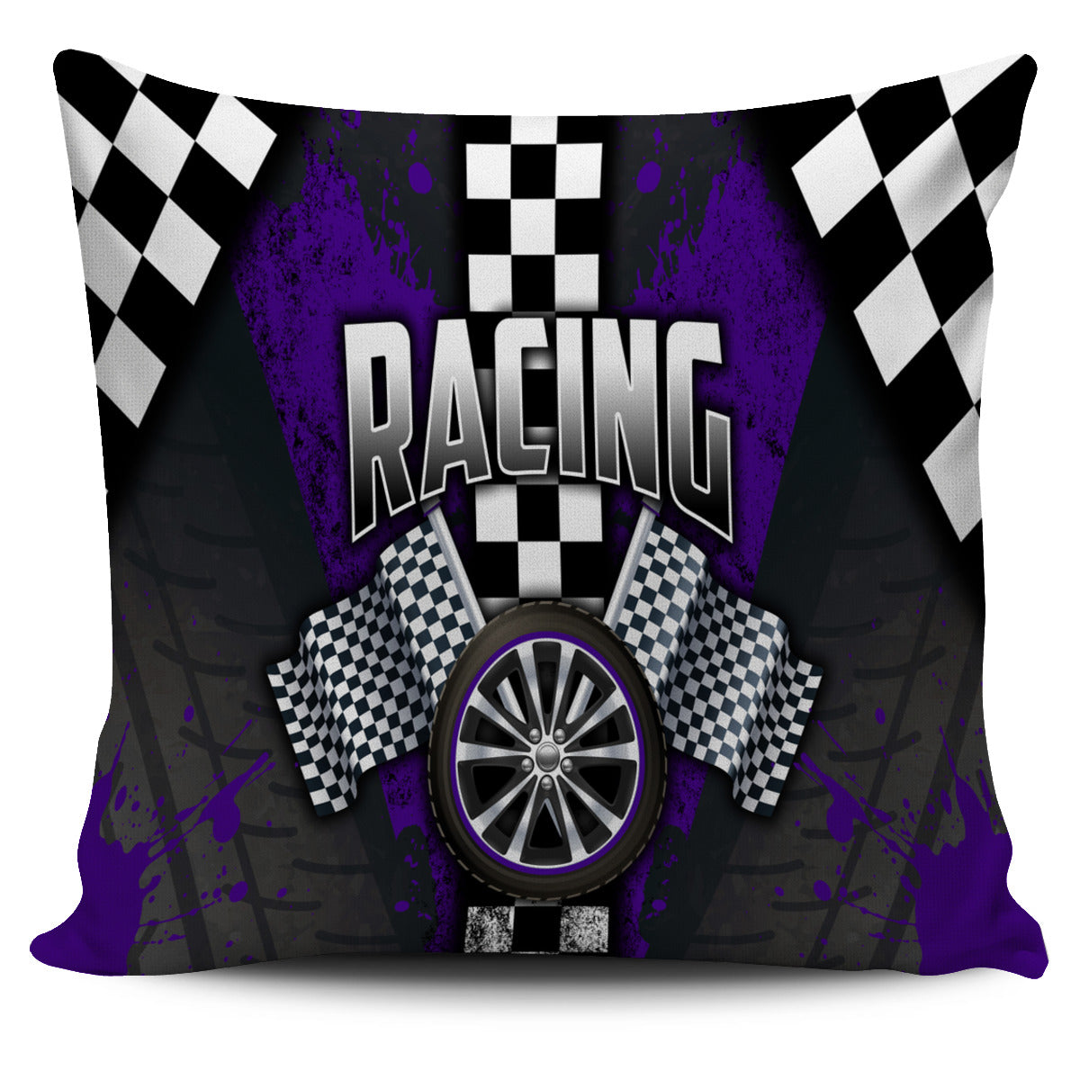 Racing Pillow Cover Purple