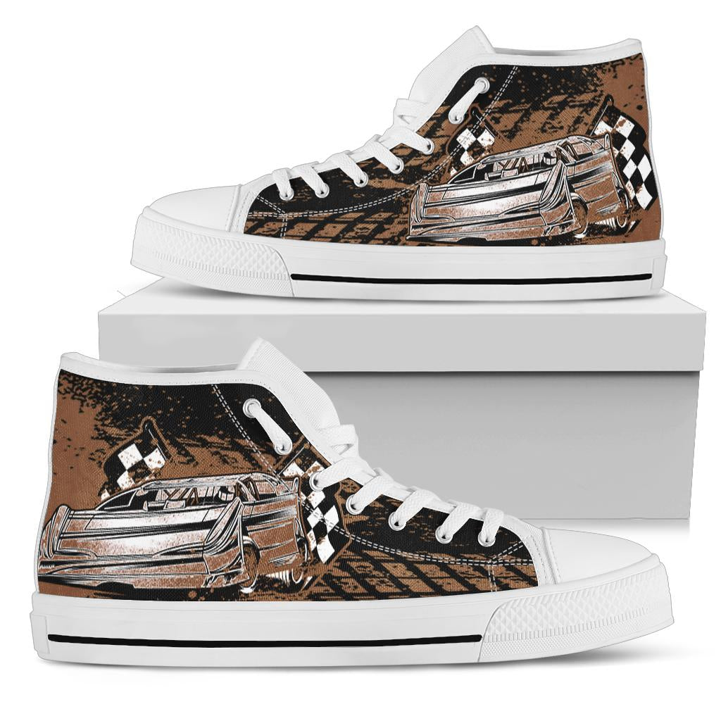 Dirt Racing High Tops Late Model White