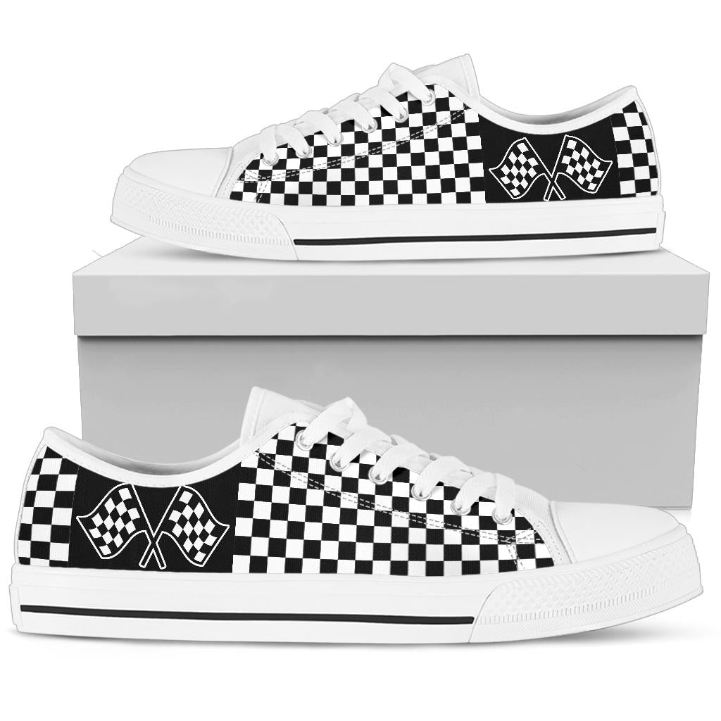 Racing Checkered Flag Low Top Shoes