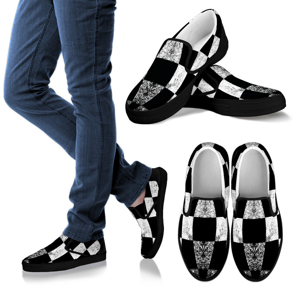 Racing Checkered Slip Ons