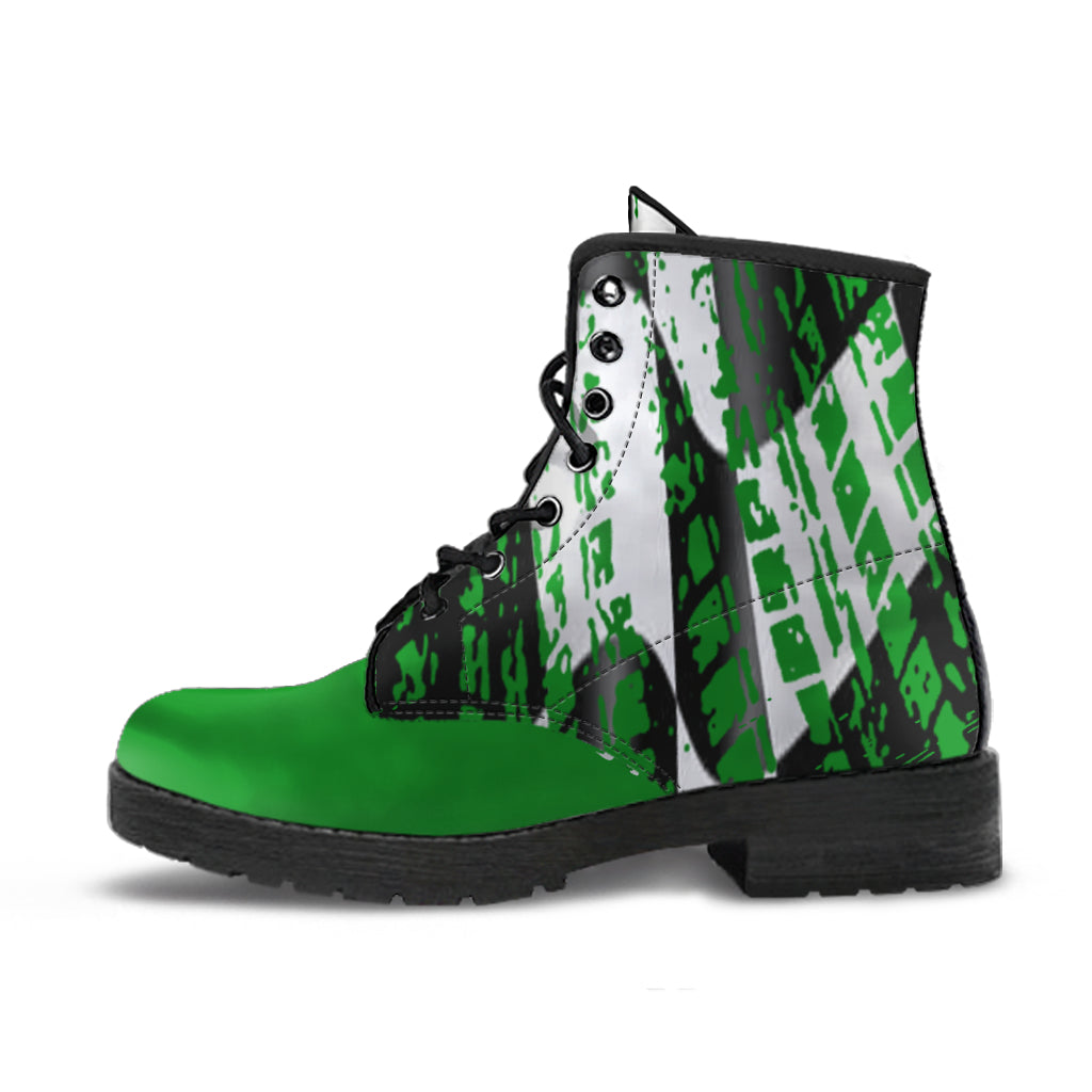 Racing Checkered Boots Green