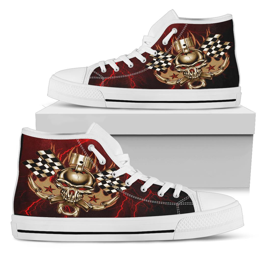 Racing Thunder Skull High Top Shoes