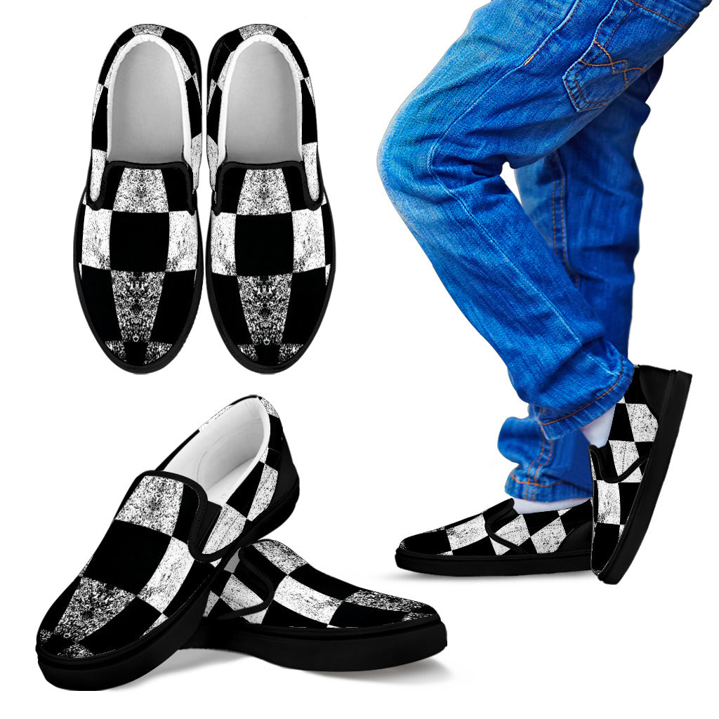 Racing Checkered Slip Ons