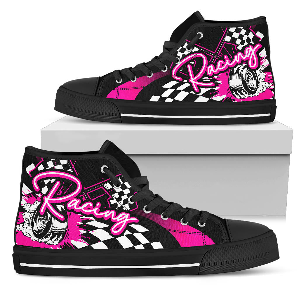 Racing High Top Shoes pink