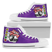 Drag Racing High Top Shoes red purple