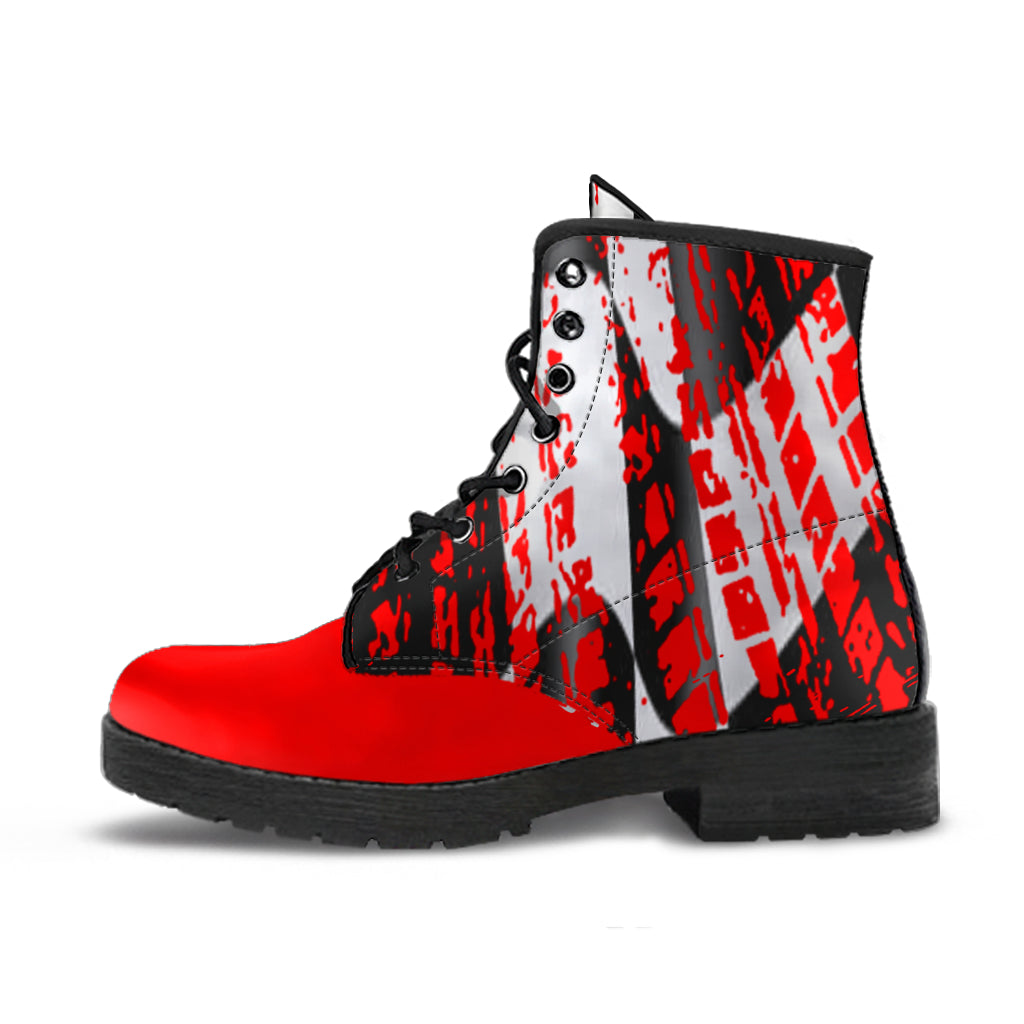 Racing Checkered Boots Red
