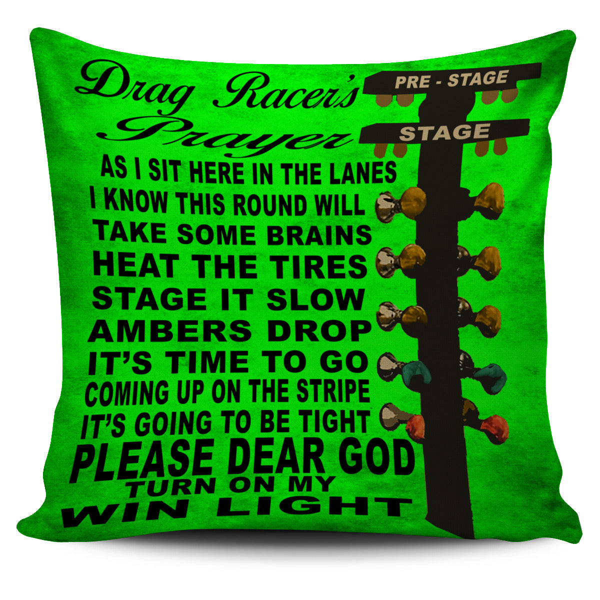 Drag Racer's Prayer Pillow Cover
