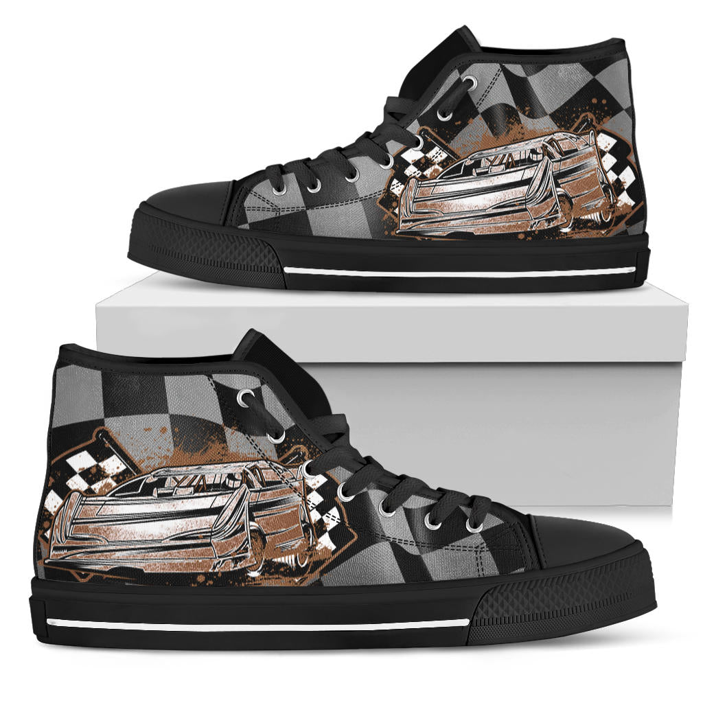Racing Checkered High Tops Late Model Black