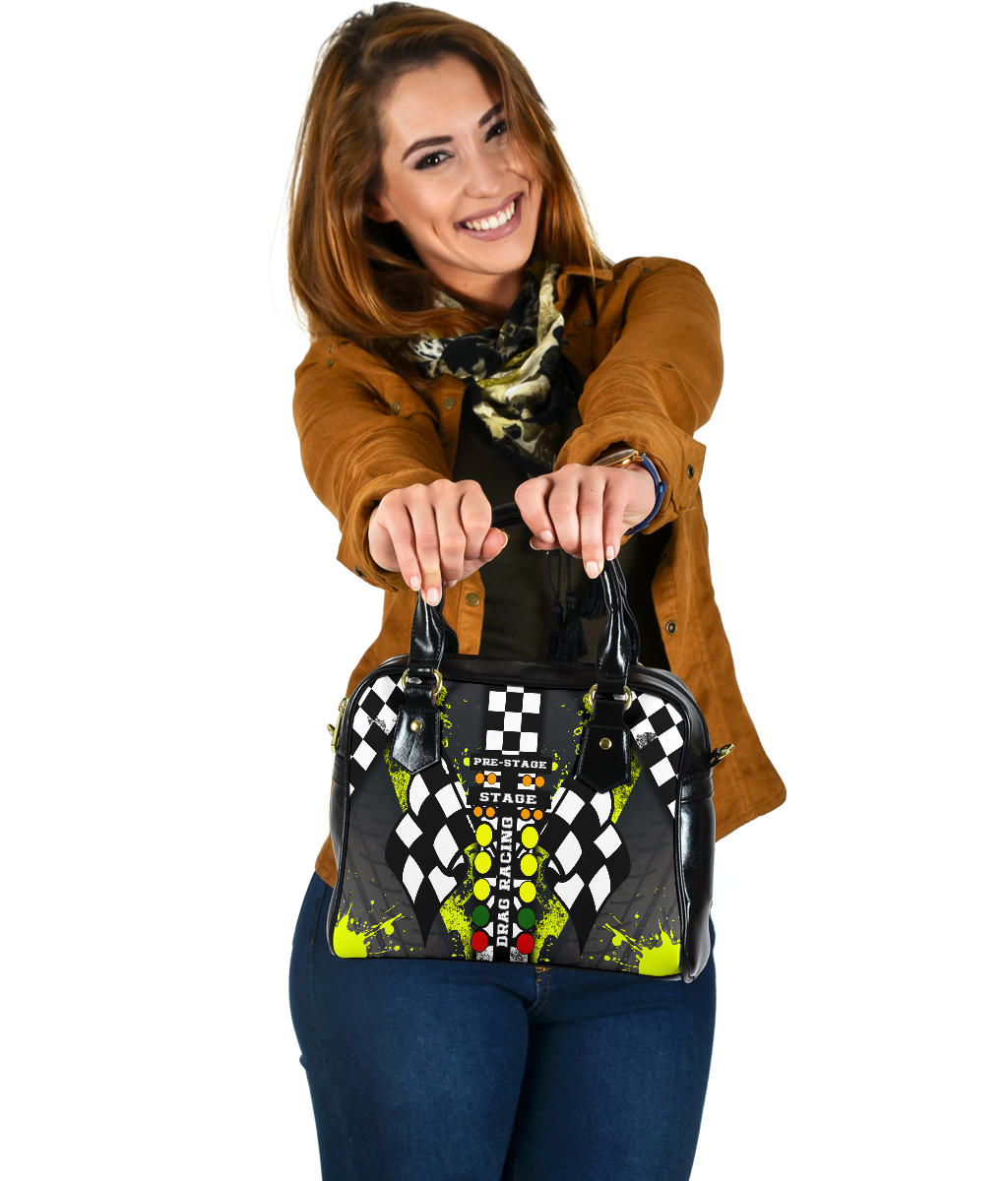 Drag Racing Shoulder Handbag Yellow