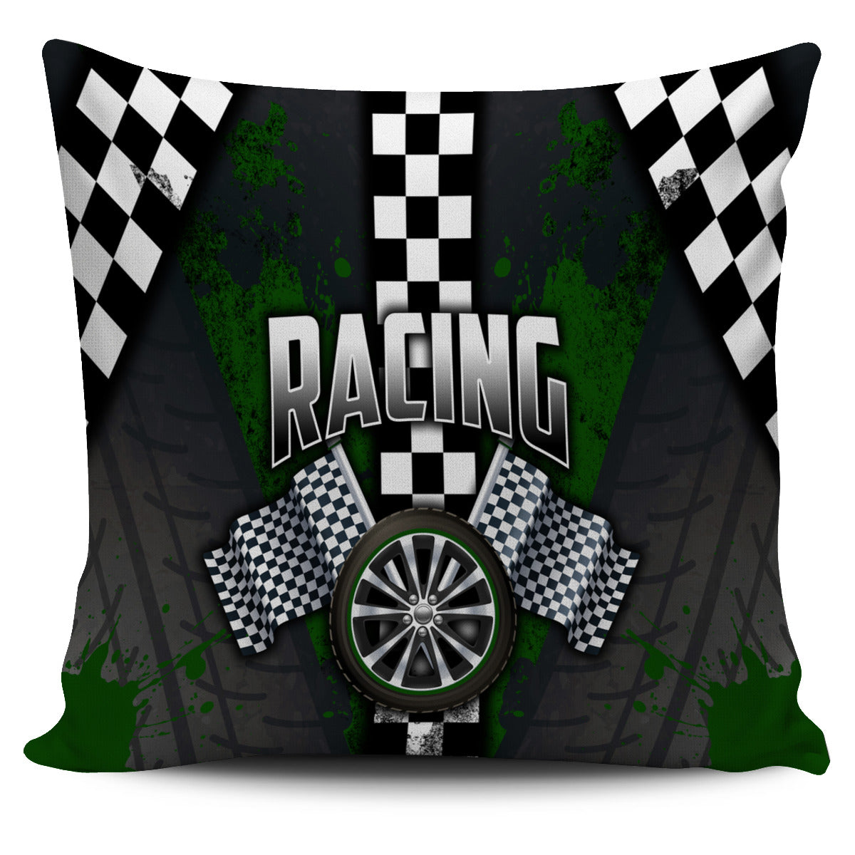 Racing Pillow Cover Green