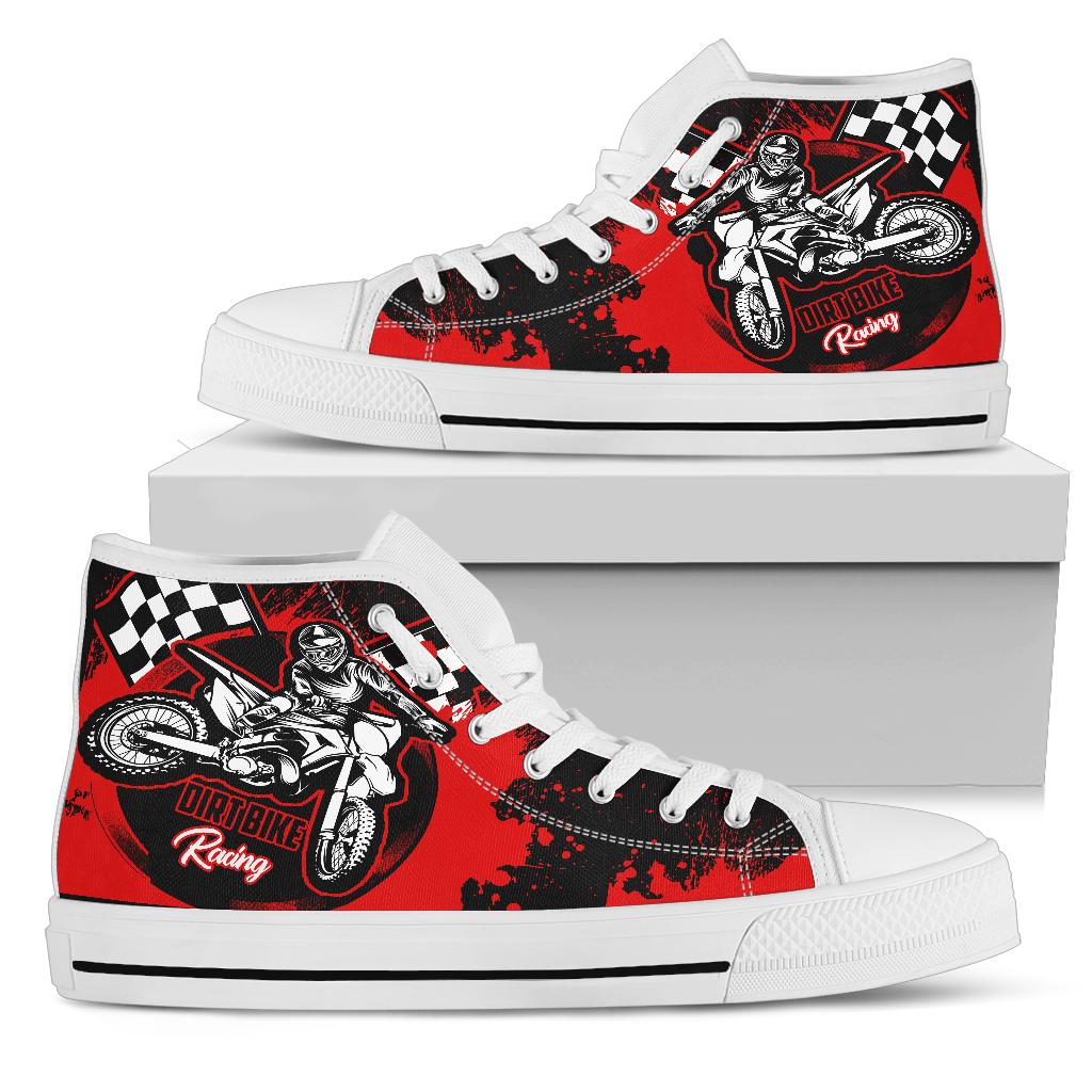 Dirt Bike Racing High Top Shoes