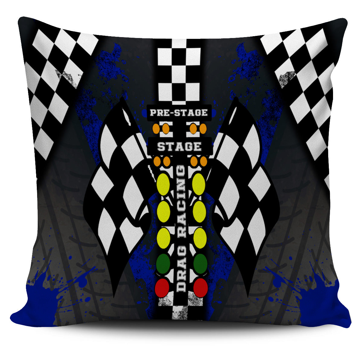 Drag Racing Pillow covers Blue