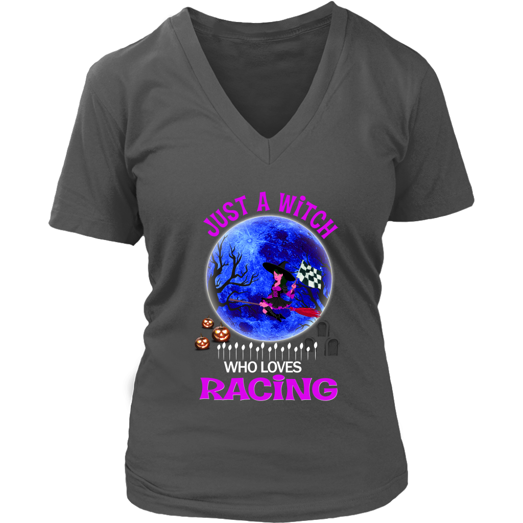 Just A Witch Who Loves Racing T-Shirts