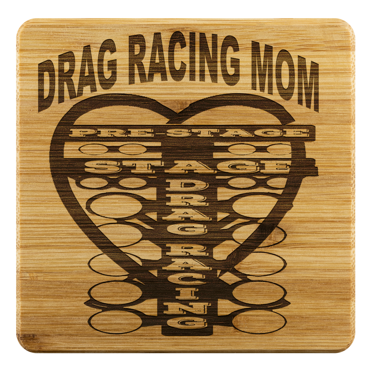 Drag Racing Bamboo Coaster