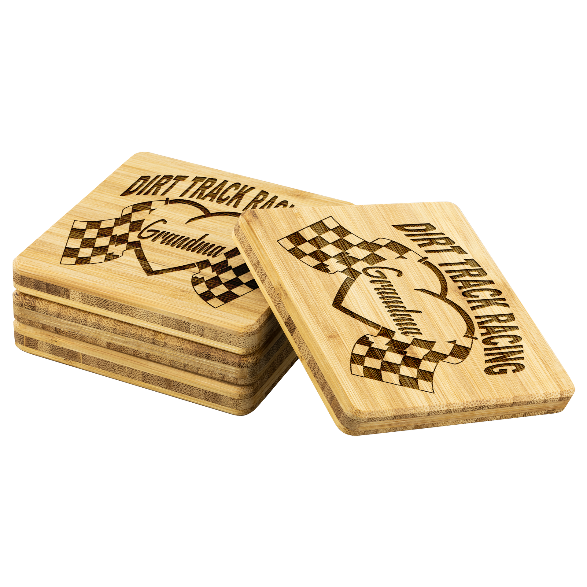 Dirt Track Racing Grandma Bamboo Coaster