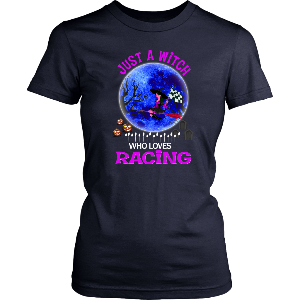 Just A Witch Who Loves Racing T-Shirts