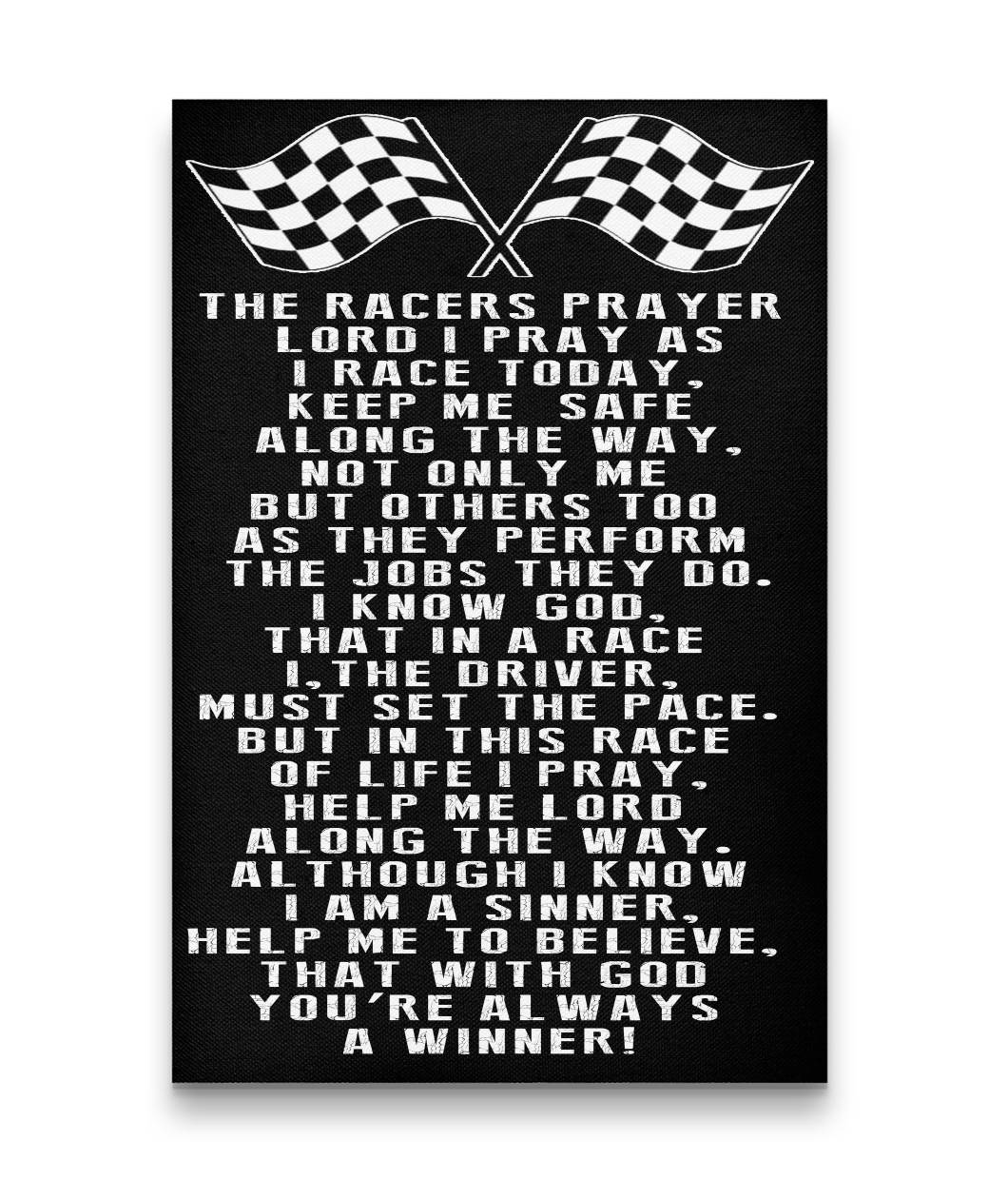 The Racer's Prayer Canvas US ONLY!