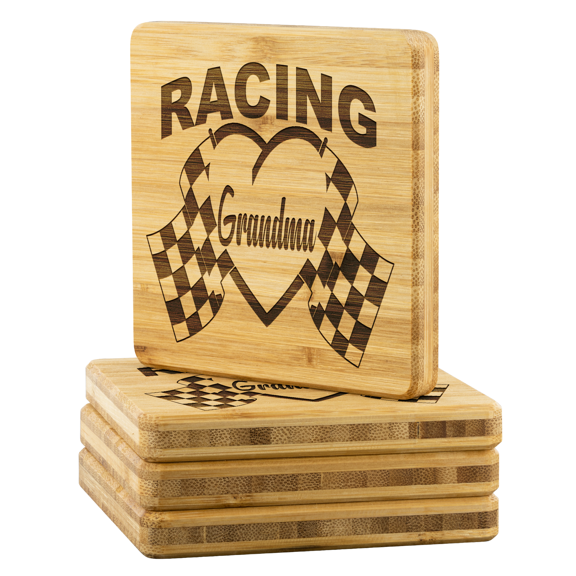 Racing Grandma Bamboo Coaster