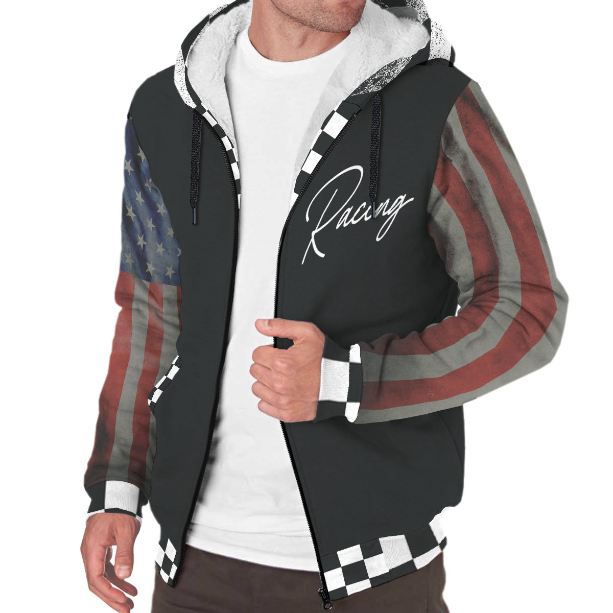 I Just Want To Go Racing and forget the rest of my adult problems USA Sherpa Jacket