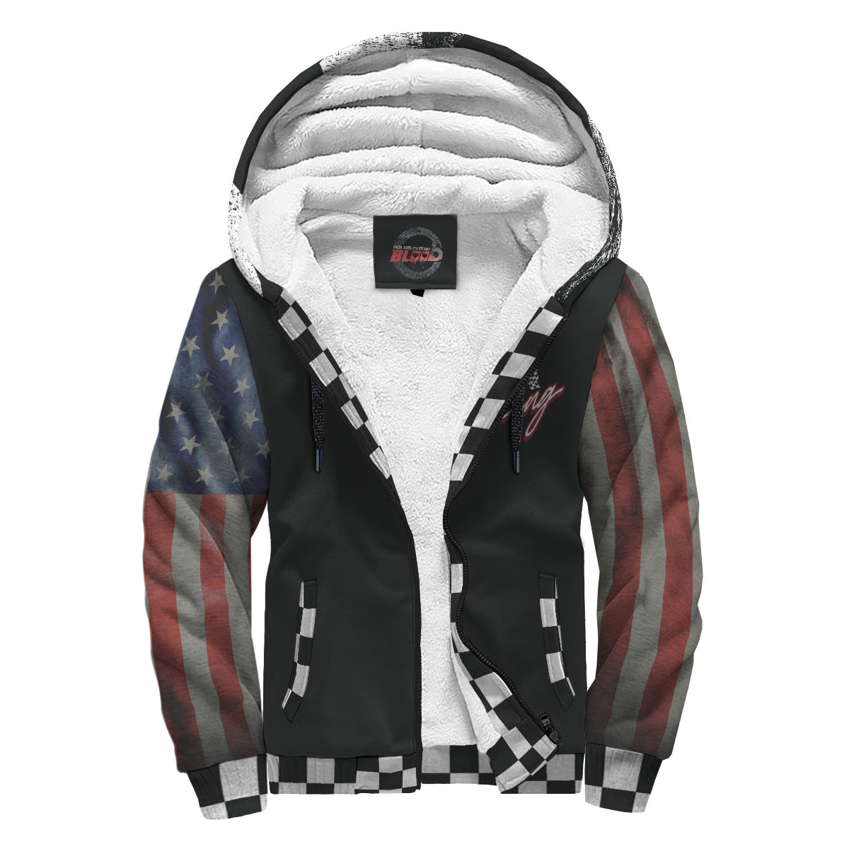 I'm A Racer I Love Freedom USA Sherpa Jacket