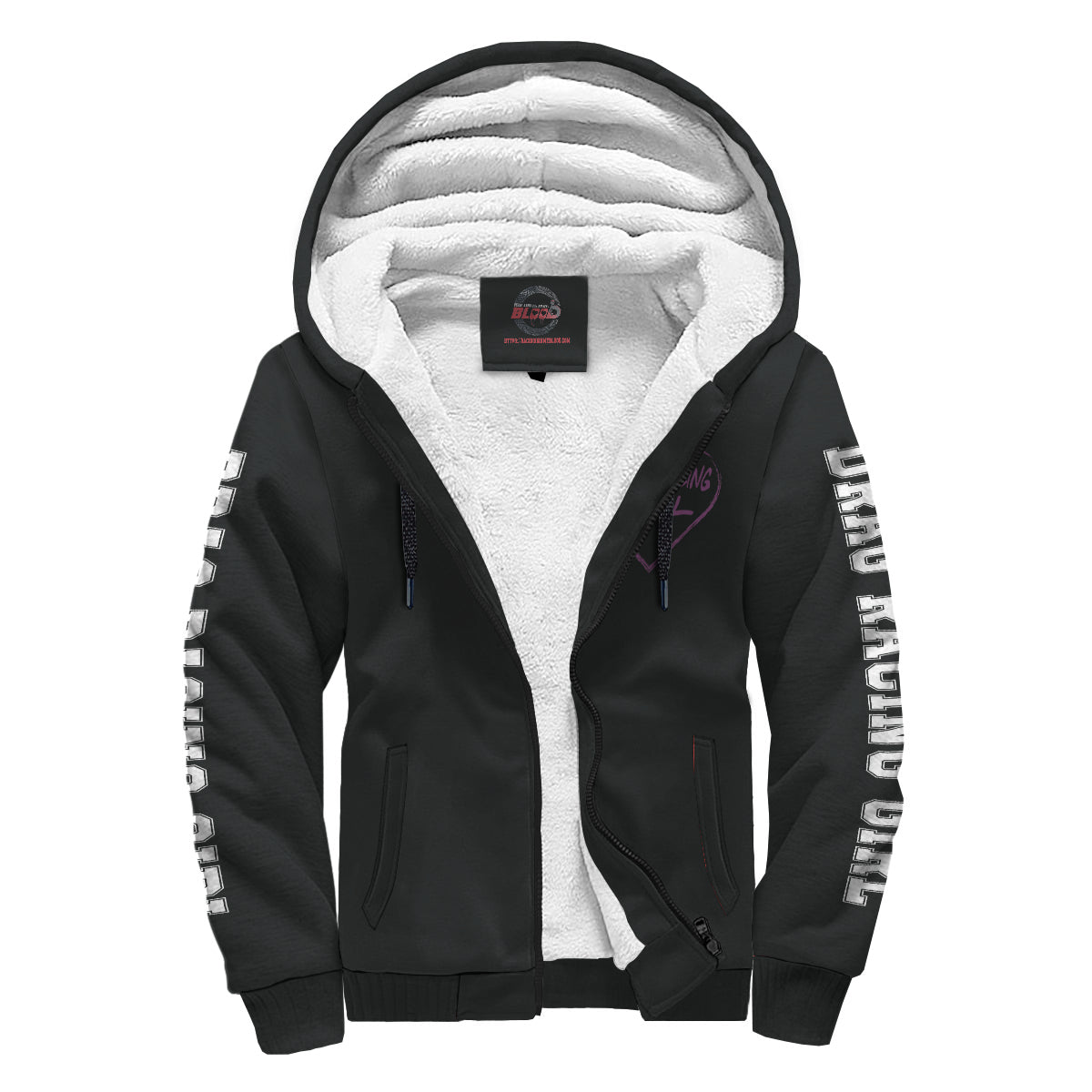 Drag Racing Girl Heart Sherpa Jacket Pink