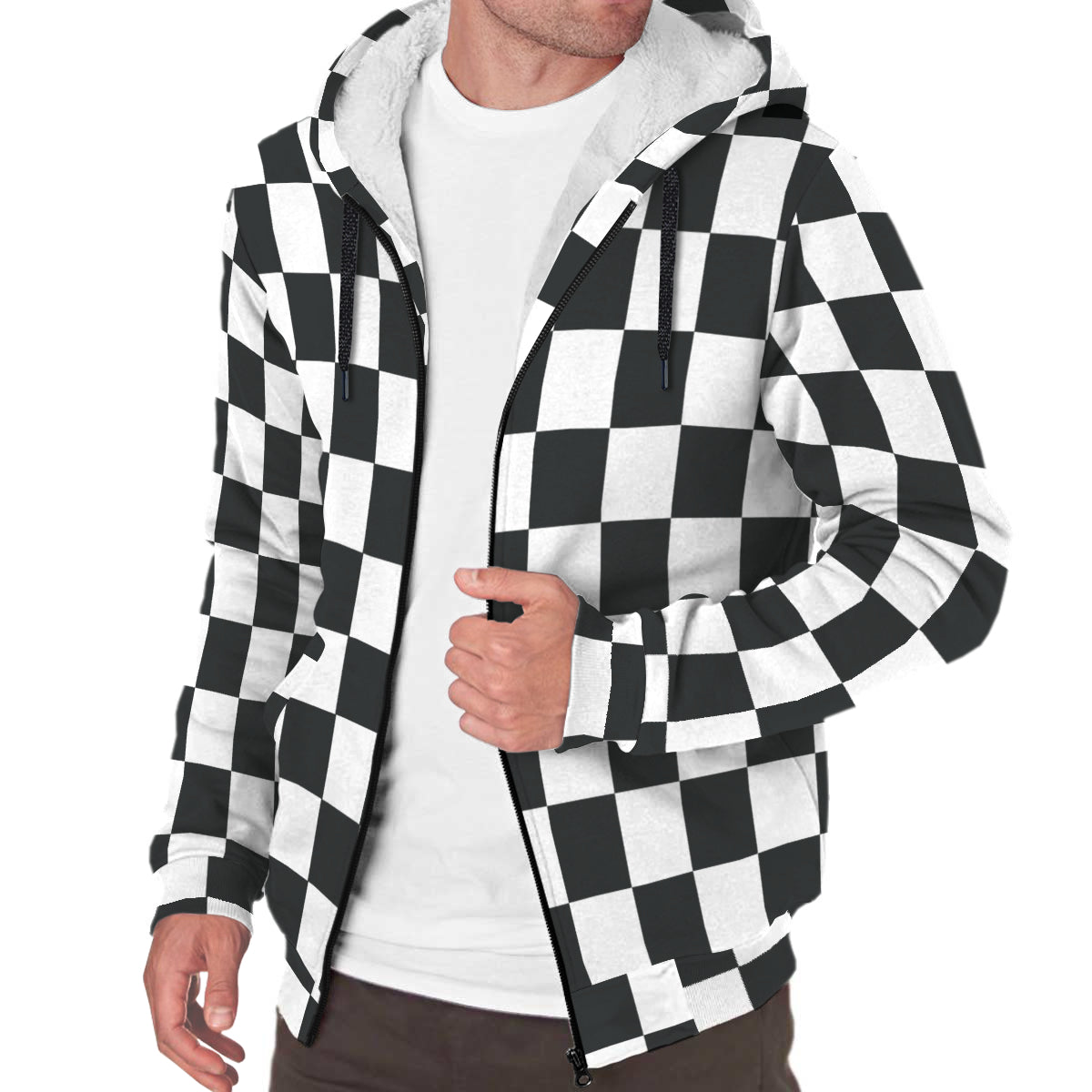 Racing Checkered Flag Sherpa Jacket