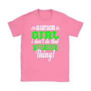 go kart racing girl t-shirts