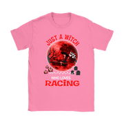 Just A Witch Who Loves Racing T-Shirts