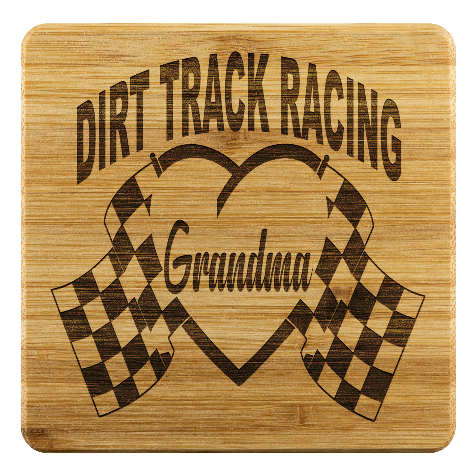 Dirt Track Racing Grandma Bamboo Coaster