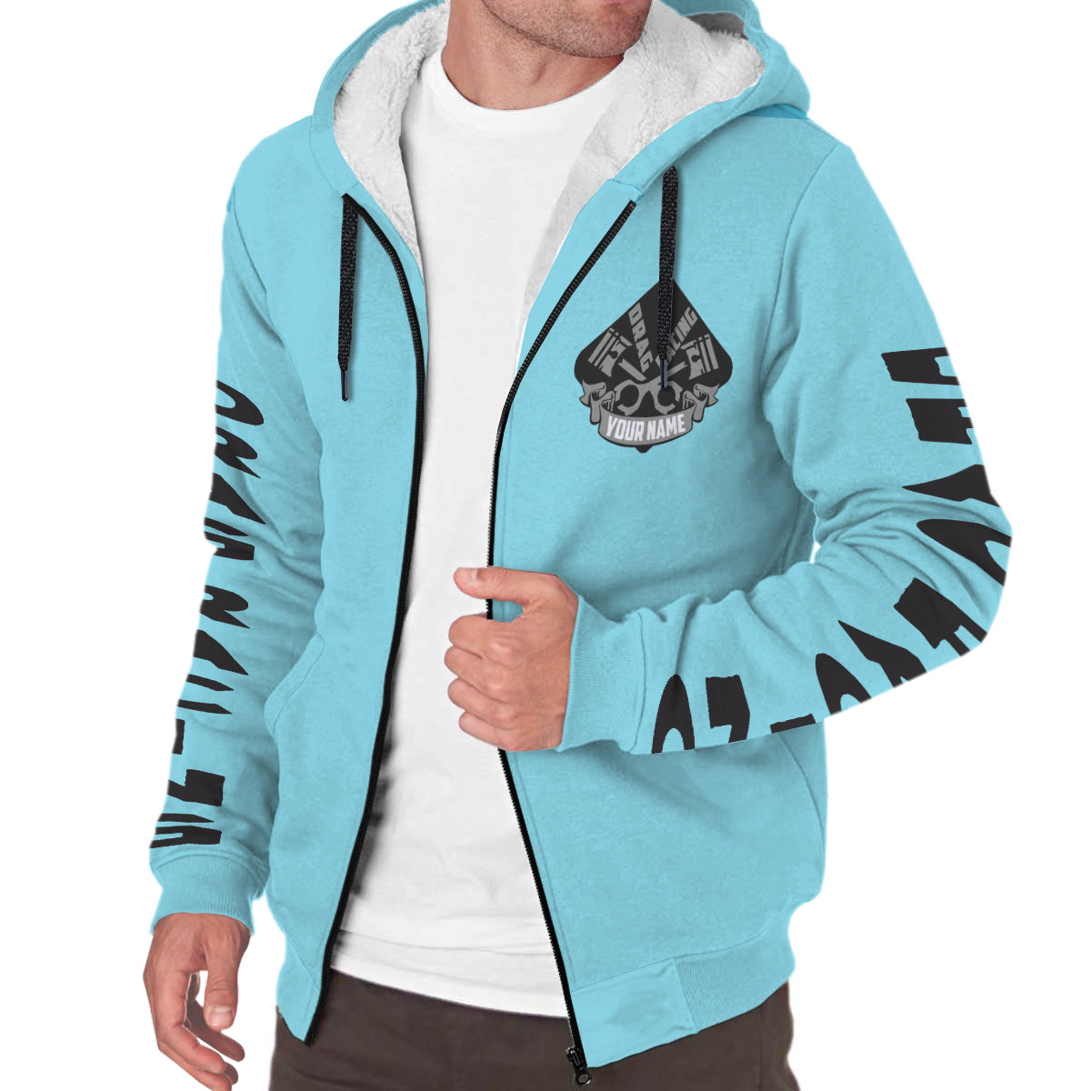 Custom Drag Racing AOP Sherpa Hoodie