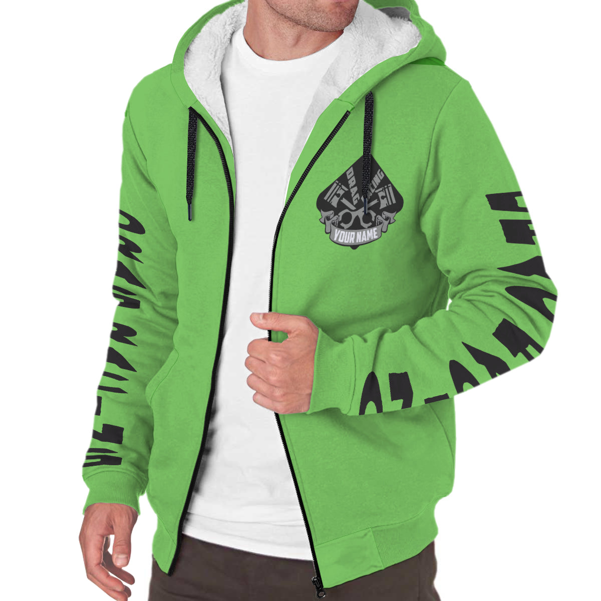 Custom Drag Racing AOP Sherpa Hoodie
