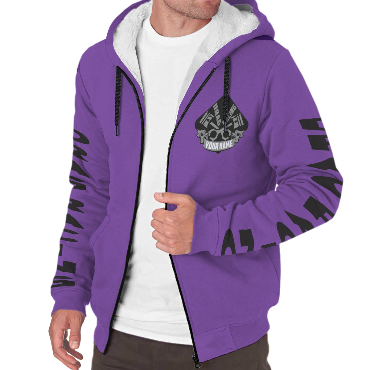Custom Drag Racing AOP Sherpa Hoodie
