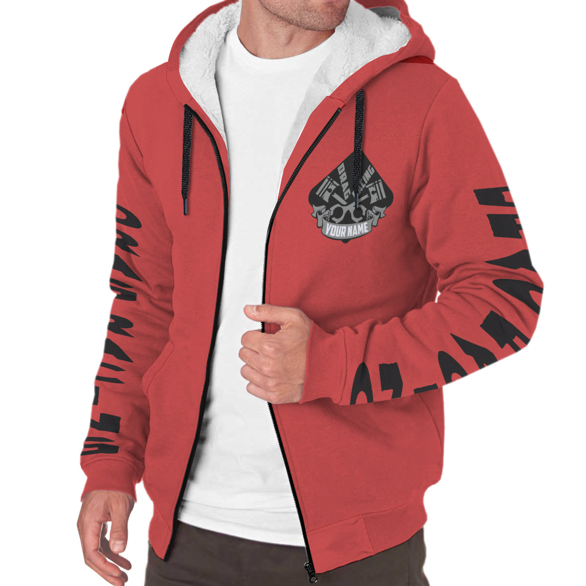 Custom Drag Racing AOP Sherpa Hoodie