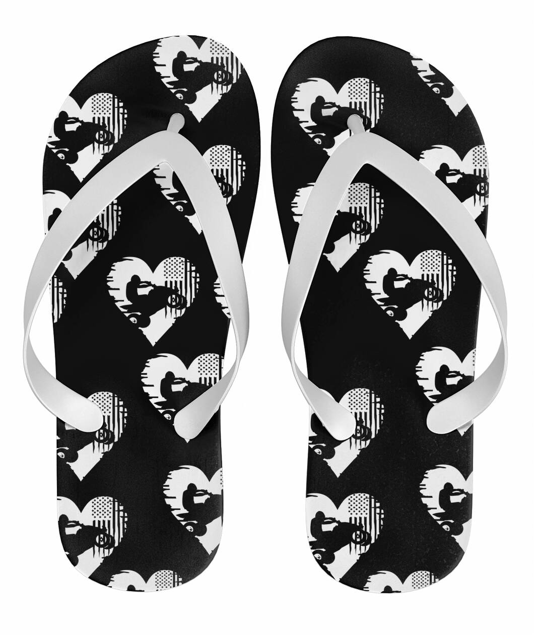 Quad USA Heart Flip Flops