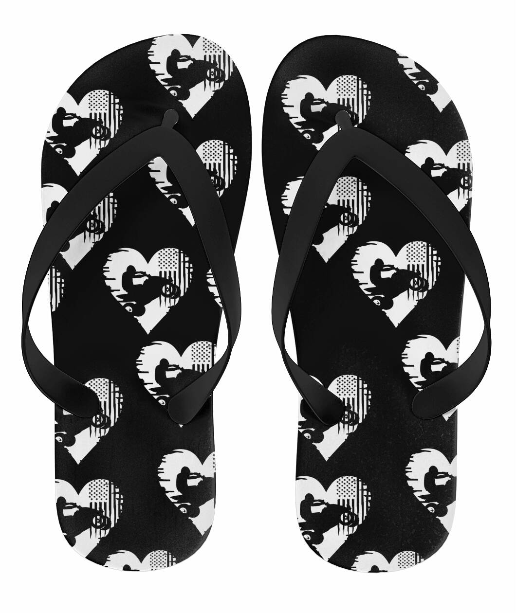 Quad USA Heart Flip Flops